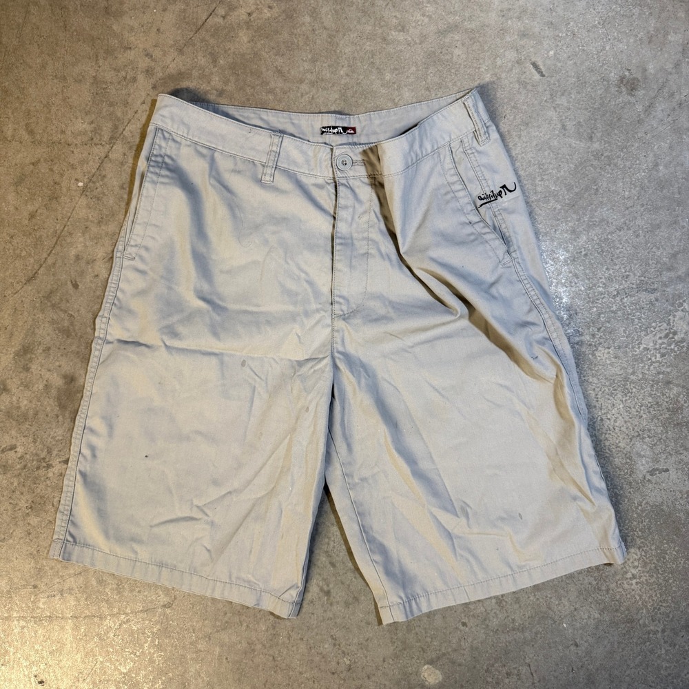 Quiksilver Mens Chino Walk Shorts Tan Khaki Size 34 Casual Summer Beach